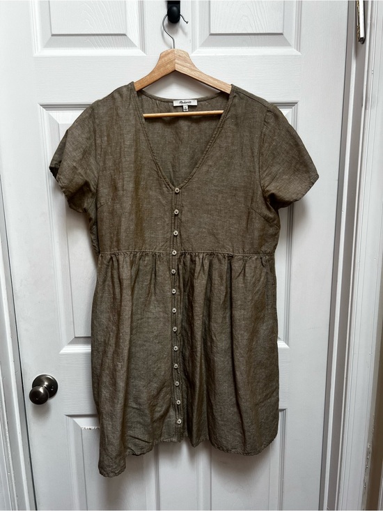 Madewell Dresses & Skirts - Madewell Taupe Linen dress with Subtle Texture